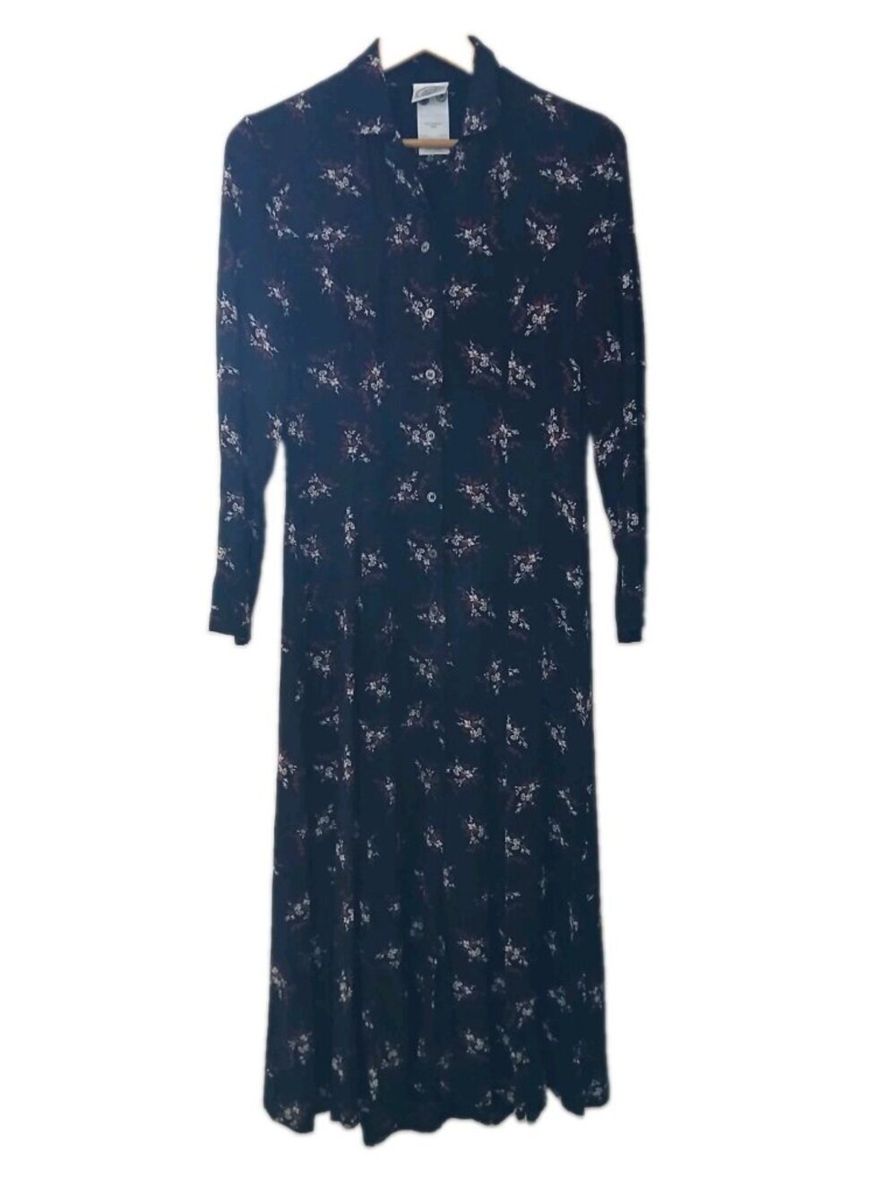 Vtg Laura Ashley L/S Maxi Shirt Dress